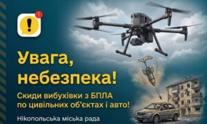 У Нікополі почастішали скиди вибухівки з дронів: міський голова звернувся до мешканців та нагадав правила безпеки