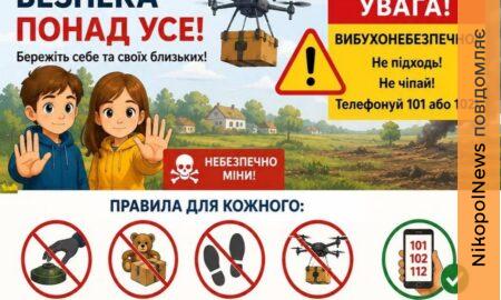 У Мозолевській громаді закликали батьків нагадати дітям правила безпеки через загрозу ворожих скидів