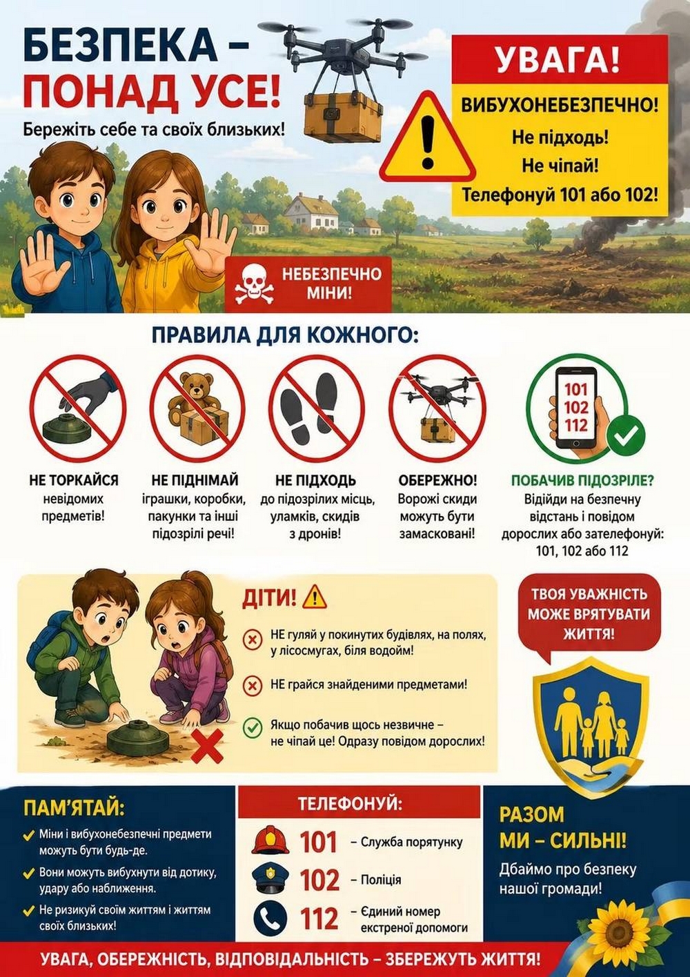 photo 2026 07 08 16 52 29 У Мозолевській громаді закликали батьків нагадати дітям правила безпеки через загрозу ворожих скидів