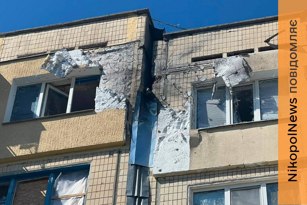 У Нікополі одна постраждала, пошкоджені