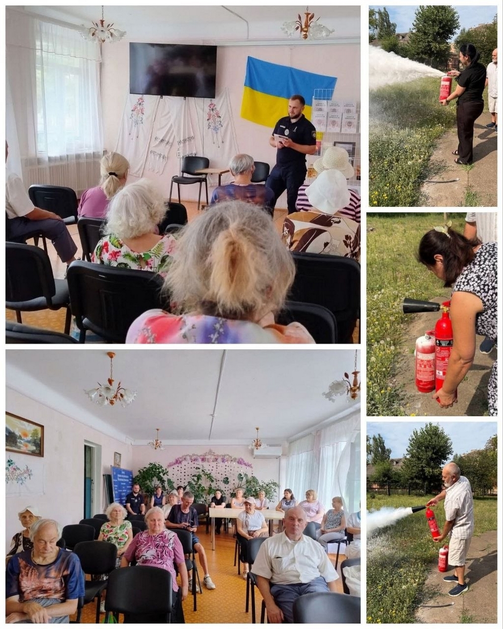 У Марганці провели навчання з цивільного захисту та безпеки: учасники практикувалися з вогнегасником