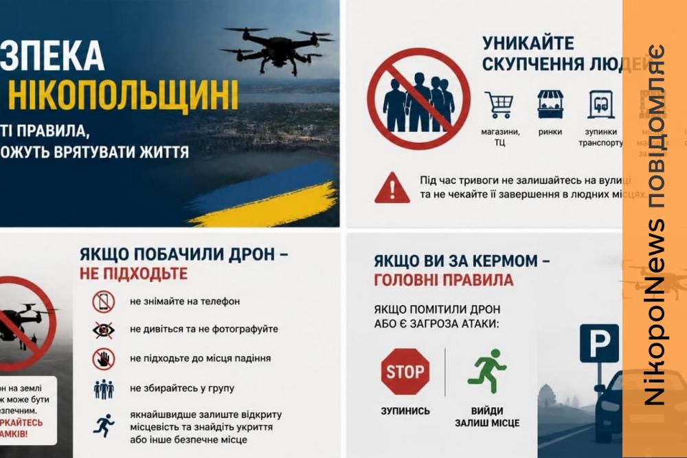 Що робити під час атаки FPV-дроном: на Нікопольщині нагадали правила, які можуть врятувати життя