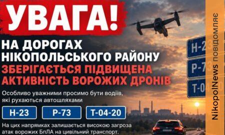 Дуже небезпечно на Н-23, Р-73 та Т-04-20: звернення до водіїв на Нікопольщині