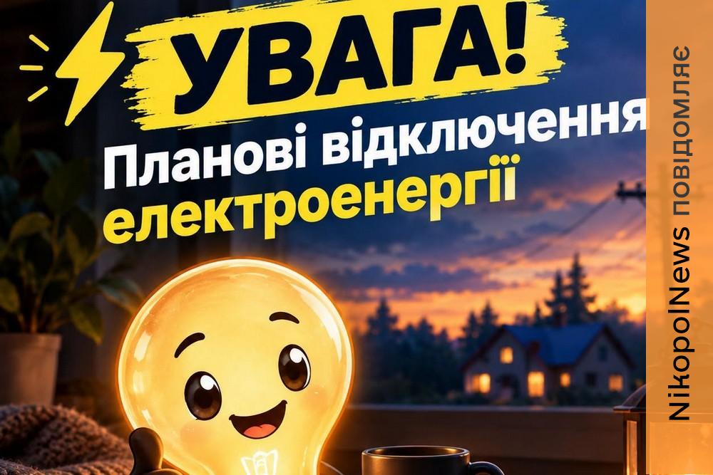 Планові відключення світла на Нікопольщині: де не буде електроенергії 19 вересня