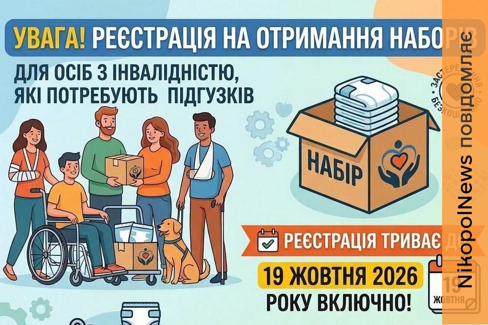 Гуманітарна допомога на Нікопольщині: стартувала реєстрація на набори для осіб з інвалідністю у Томаківській громаді