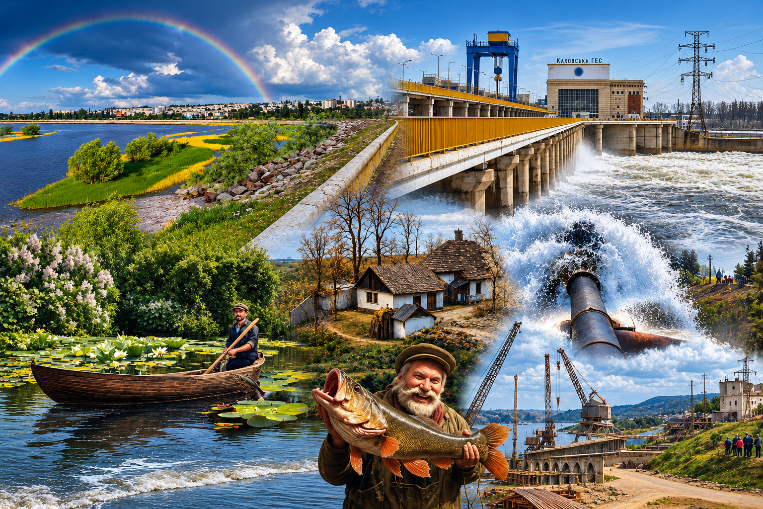 Річкова панорама Каховської ГЕС