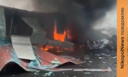 Ворог вдарив по складах логістичної компанії біля Дніпра: оприлюднено відео