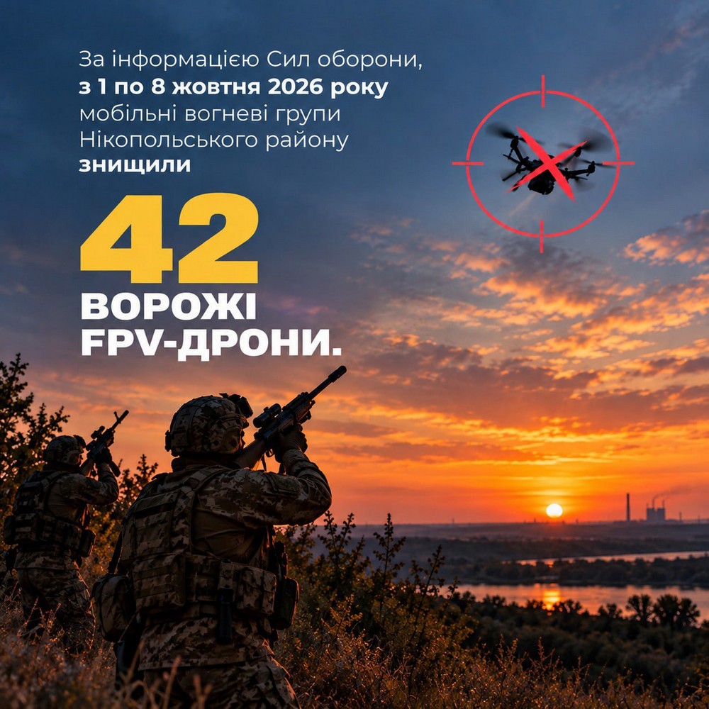Стало відомо, скільки FPV-дронів збили над Нікопольщиною за тиждень
