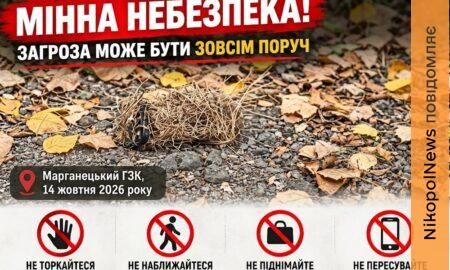 Міна може ховатися серед опалого листя: Нікопольська РВА попереджає про небезпеку